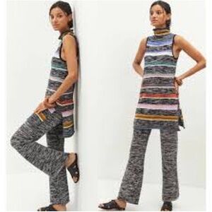 Anthropologie Multicolor Striped Tunic with Wide Leg Pants
